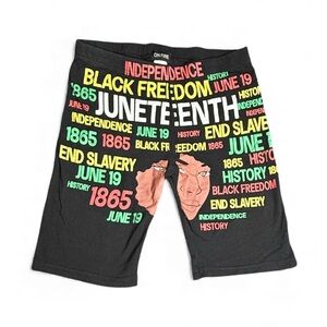 On Fire Men's Juneteenth Graphic Shorts - Black, Red, Green, Yellow